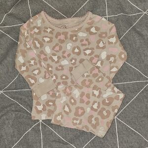 George Beige and Pink Leopard Print Matching Set